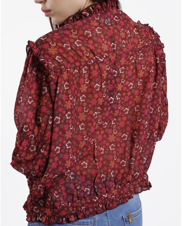 Cuplé BLUSA VOLANTES GASA ESTAMPADO FLORES LIBERTY Precio de fábrica