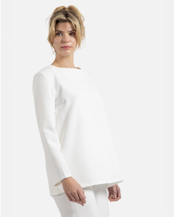 Cuplé BLUSA LARGA CREP BLANCO Promoción trimestral