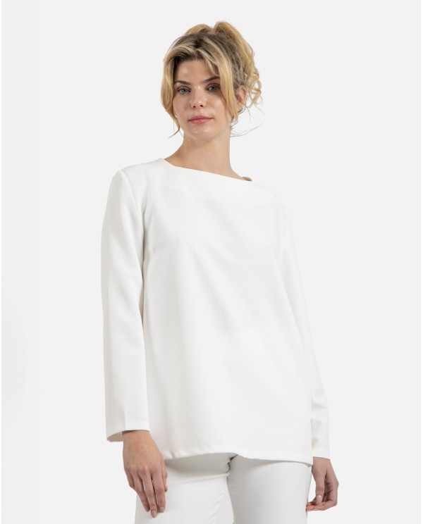 Cuplé BLUSA LARGA CREP BLANCO Promoción trimestral