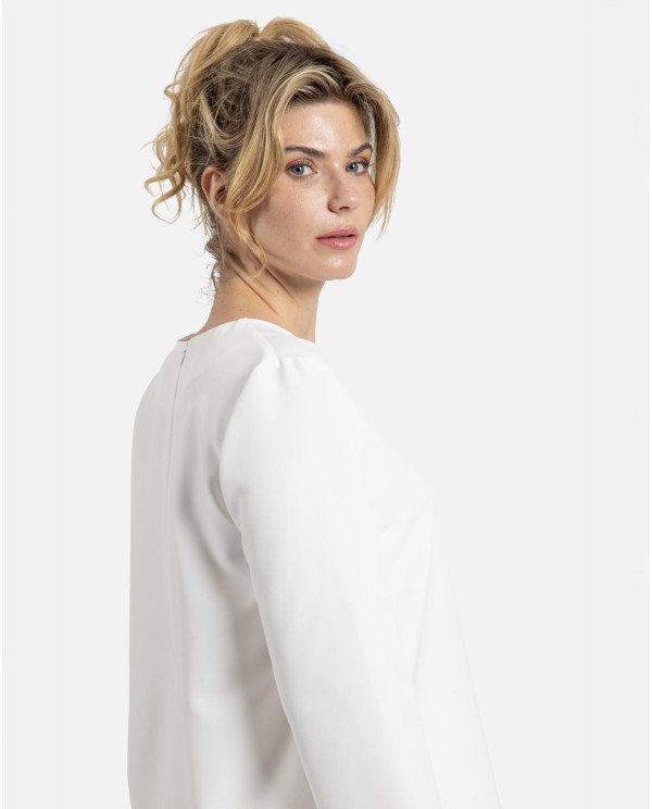 Cuplé BLUSA LARGA CREP BLANCO Promoción trimestral