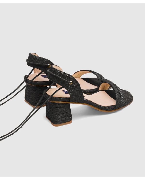 Cuplé SANDALIA ZAHARA RAFIA NEGRO Última moda