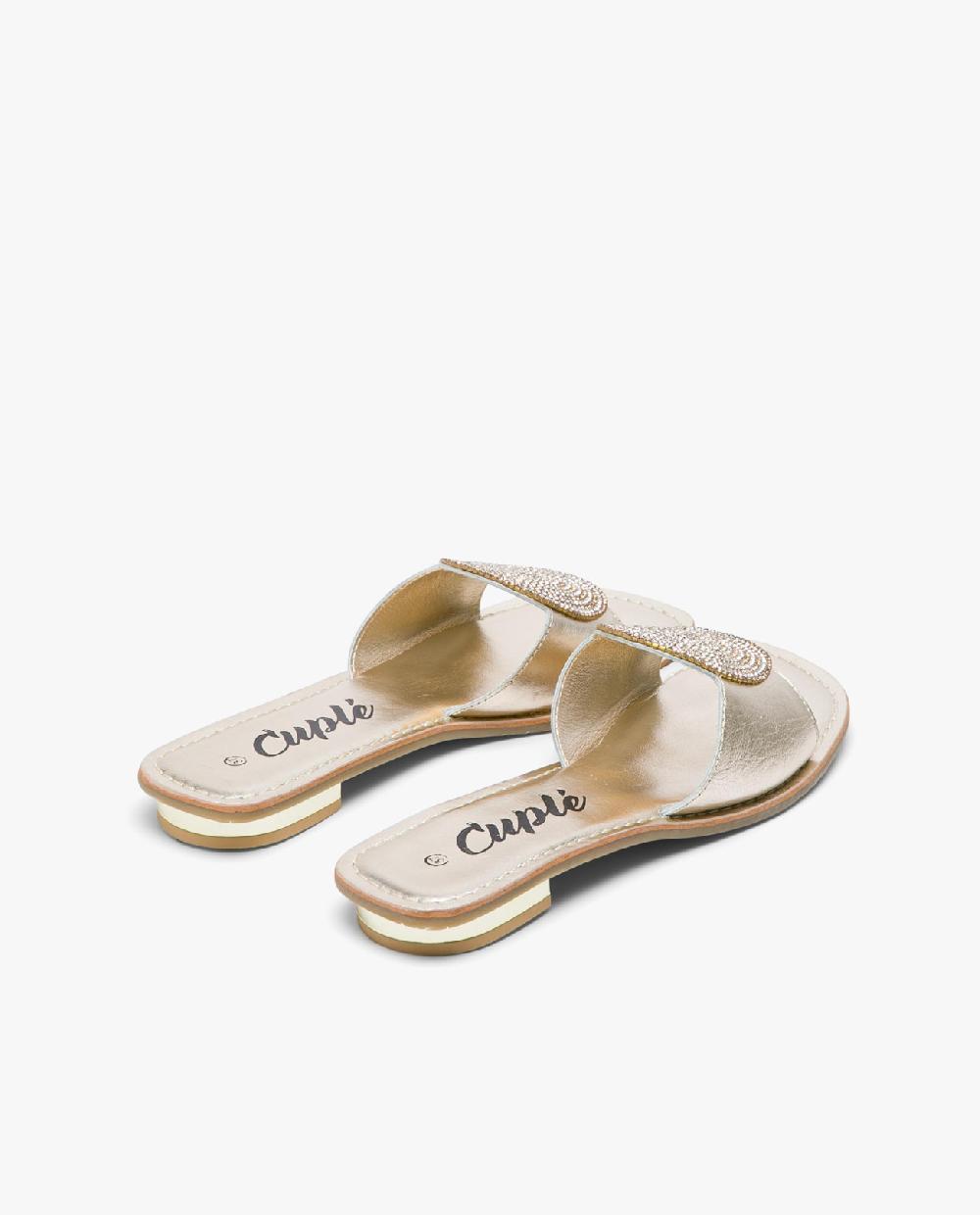 Cuplé SANDALIA PLANA CIRCULO PIEL ORO Outlet