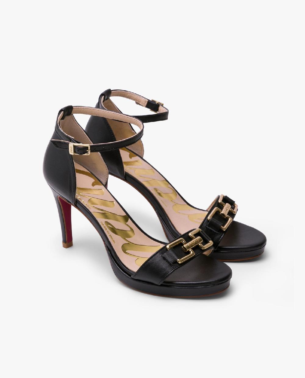 Cuplé SANDALIA TREBILLA PIEL NEGRO Outlet online