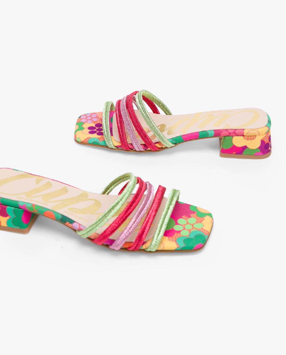 Cuplé SANDALIA TIRAS TEJIDO MULTICOLOR En oferta