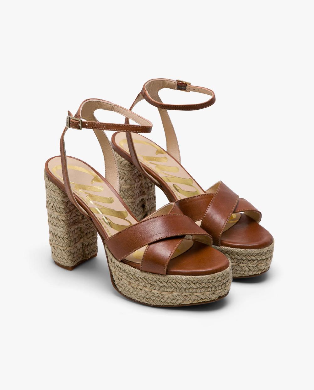Cuplé SANDALIA PLATAFORMA TRENZADA PIEL CUERO Gran oferta