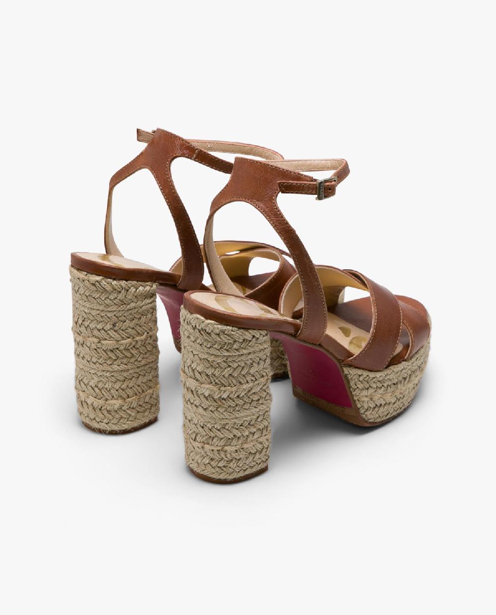 Cuplé SANDALIA PLATAFORMA TRENZADA PIEL CUERO Gran oferta
