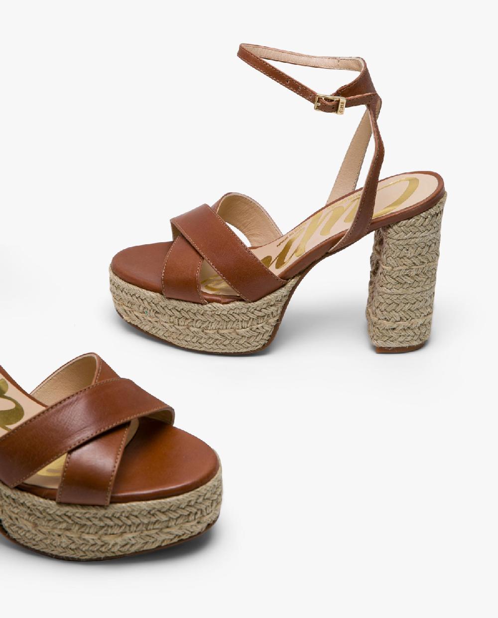 Cuplé SANDALIA PLATAFORMA TRENZADA PIEL CUERO Gran oferta