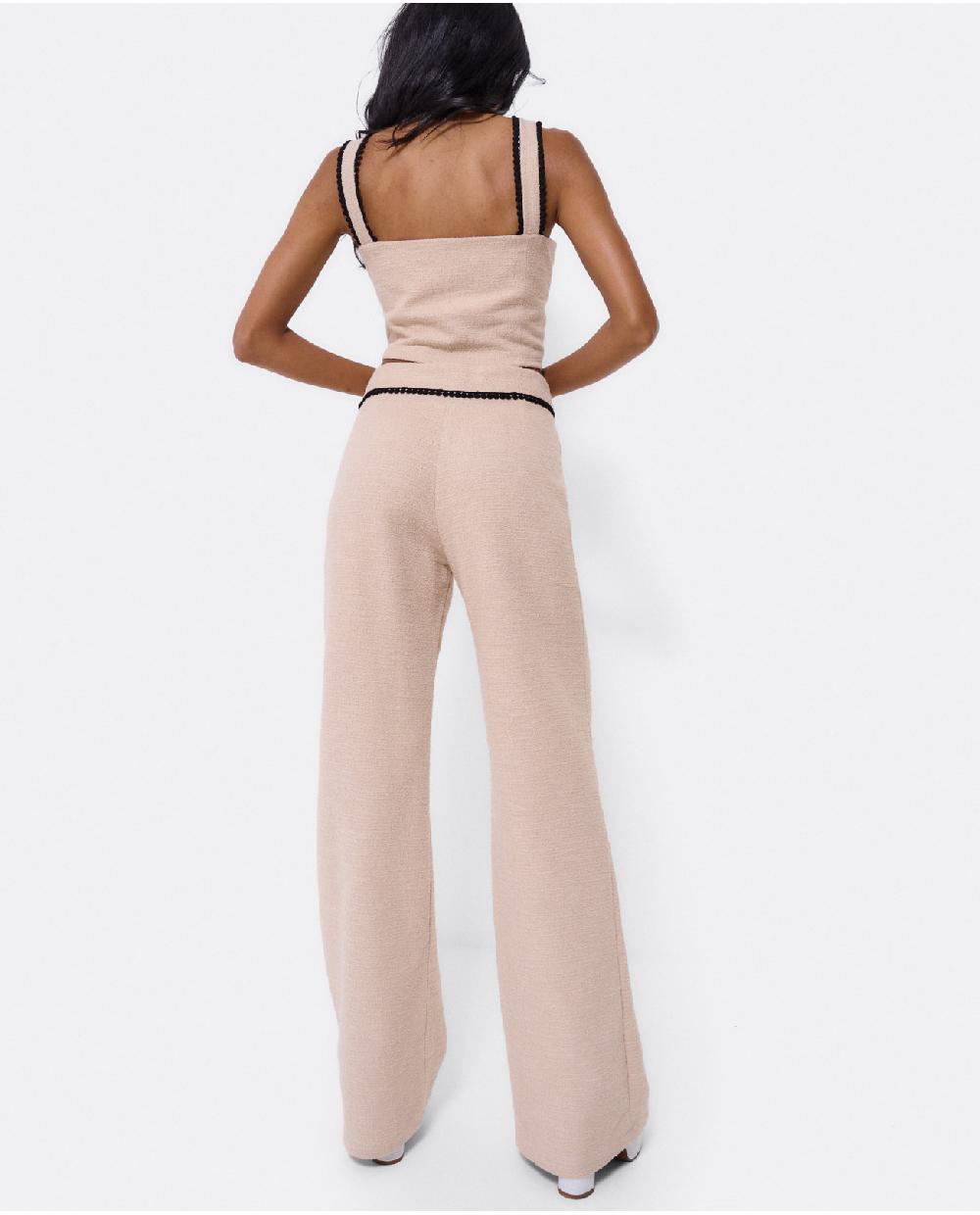 Cuplé PANTALON PUNTILLA TWEED BEIG Descuento