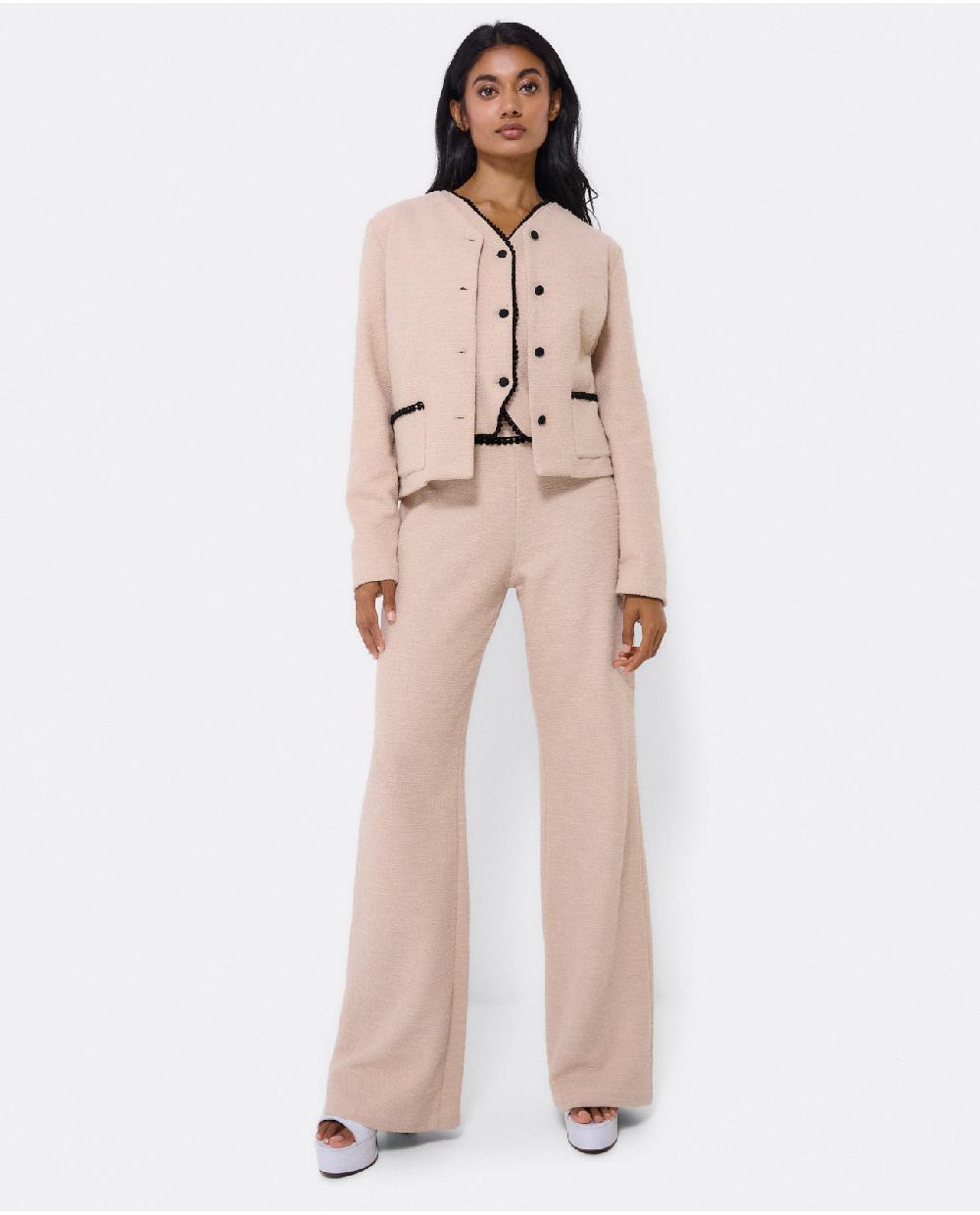 Cuplé PANTALON PUNTILLA TWEED BEIG Descuento
