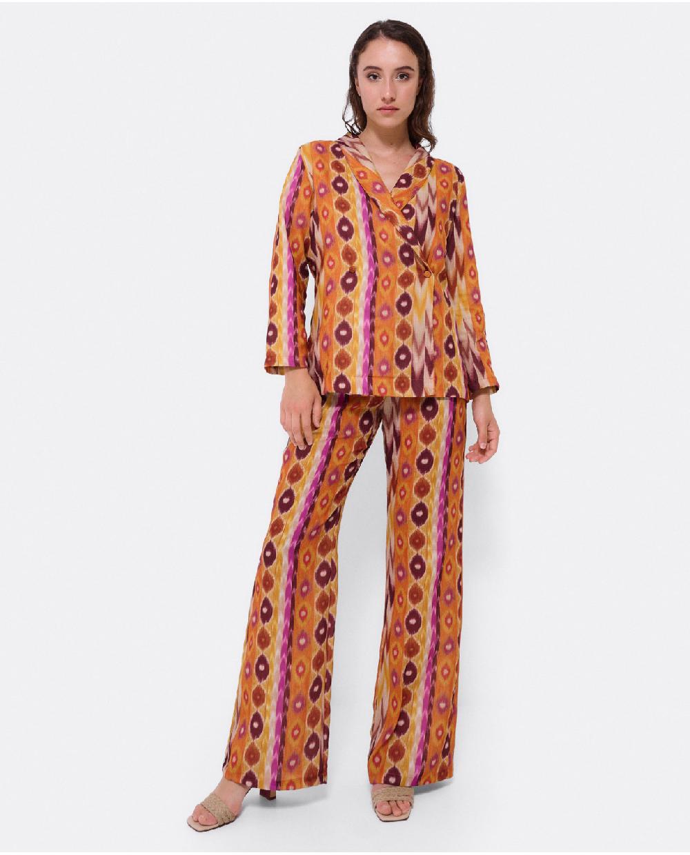 Cuplé PANTALON RECTO TEJIDO ESTAMPADO ÉTNICO Tienda