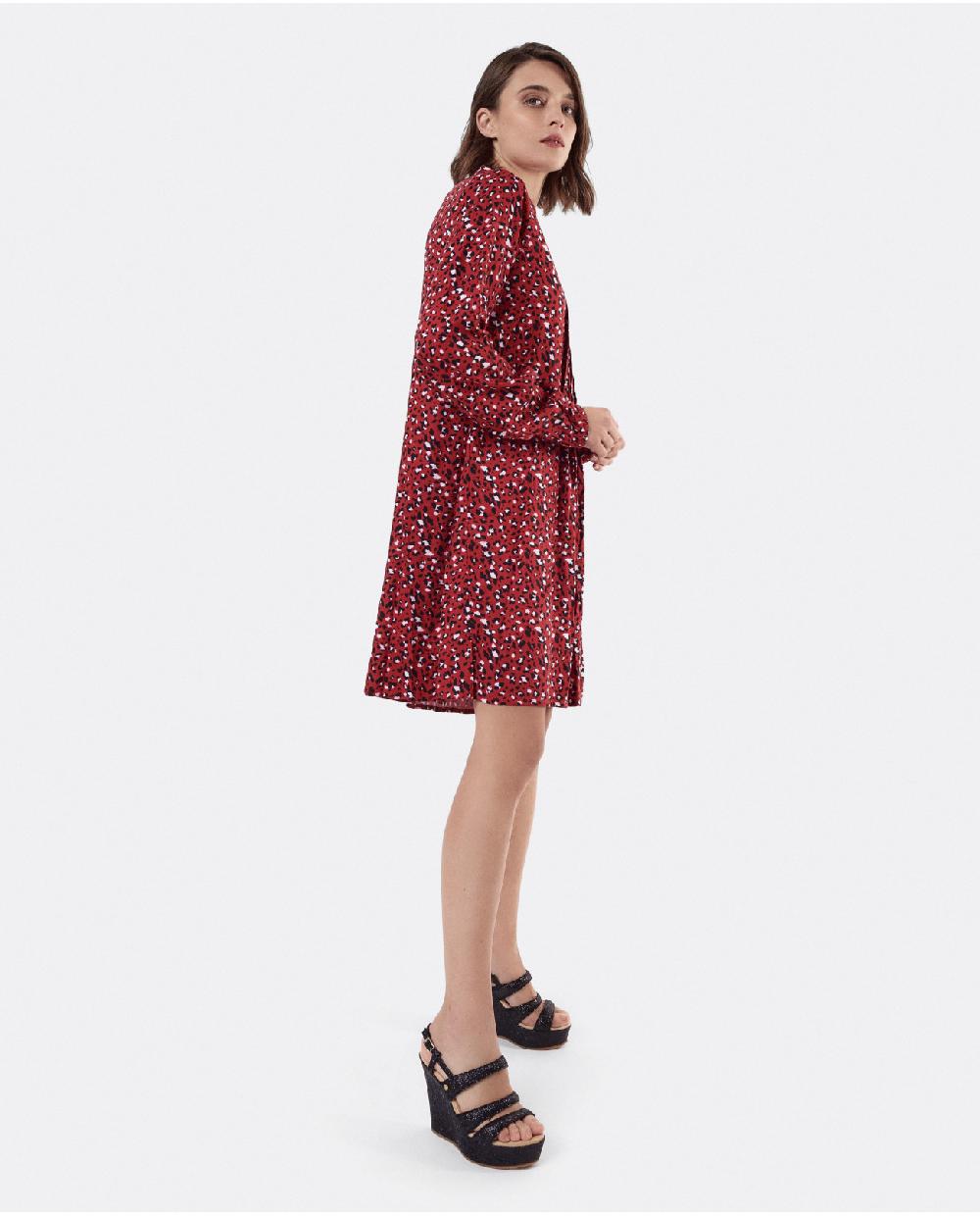 Cuplé VESTIDO TEXTIL LEOPARDO ROJO Liquidación