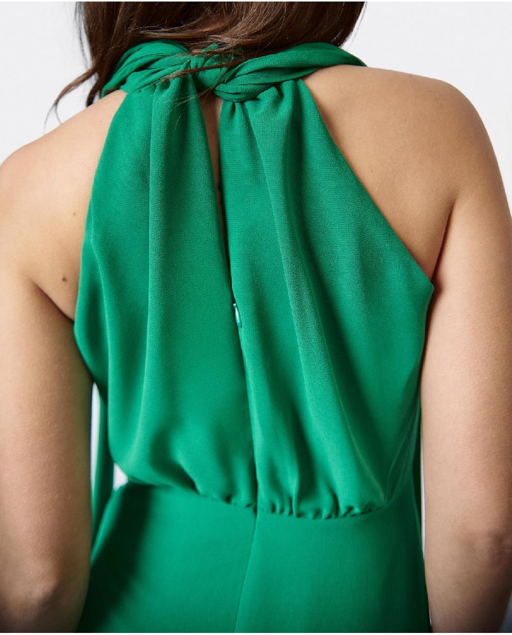 Cuplé VESTIDO ESCOTE HALTER GASA VERDE Mejor oferta