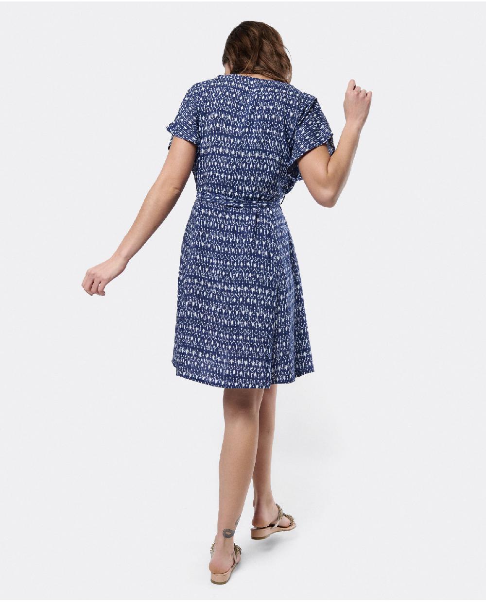Cuplé VESTIDO MINI ANUDADO VISCOSA GEOMETRICO AZUL Rebajas online
