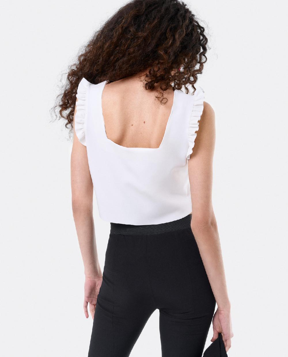 Cuplé CROP TOP VOLANTE NEOPRENO BLANCO Envío gratis