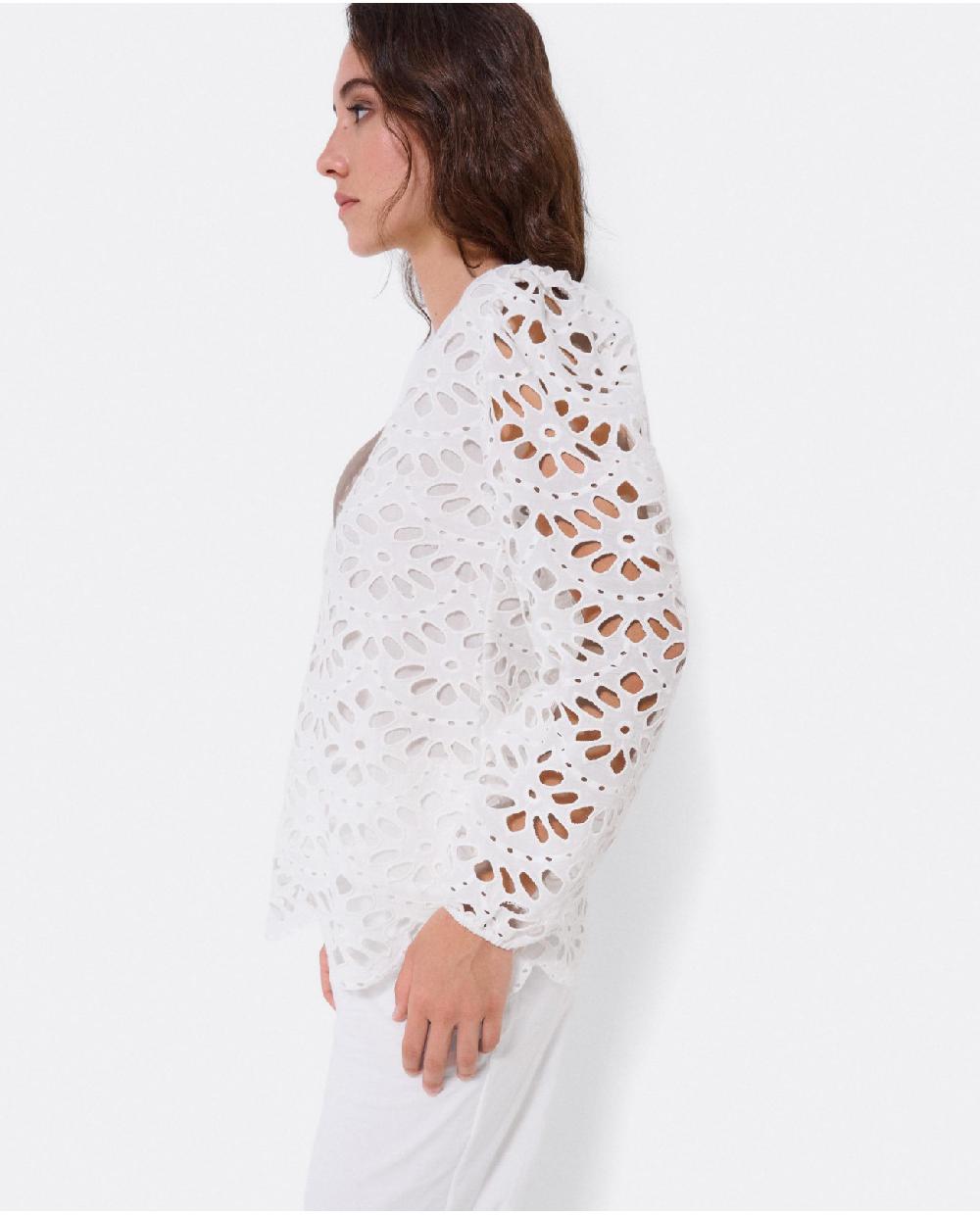 Cuplé BLUSA ESCOTE PICO GUIPUR BLANCO Envío gratis