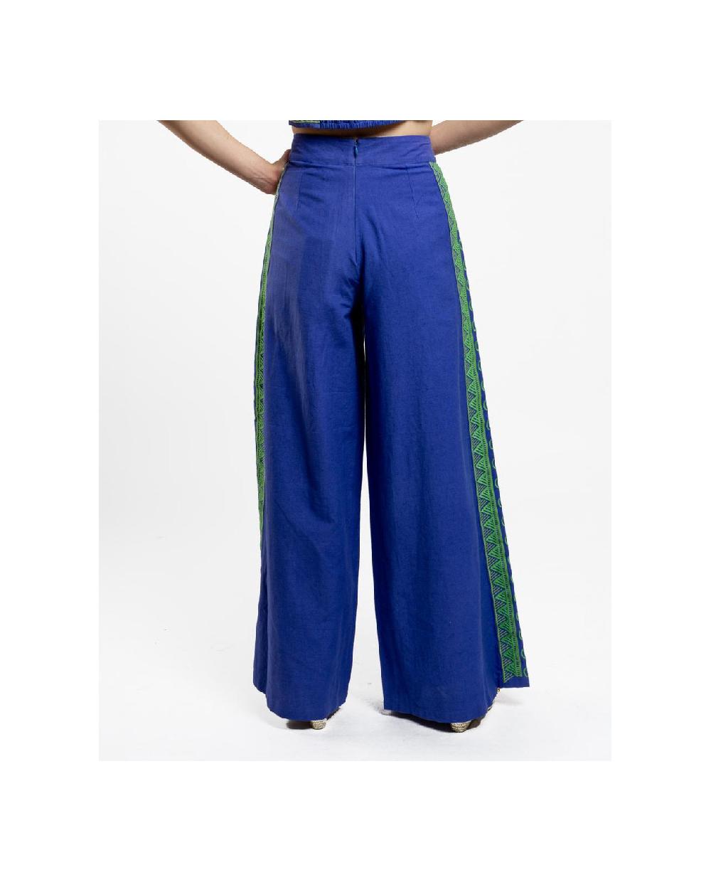 Cuplé PANTALON PALAZZO ALGODON AZUL Último día