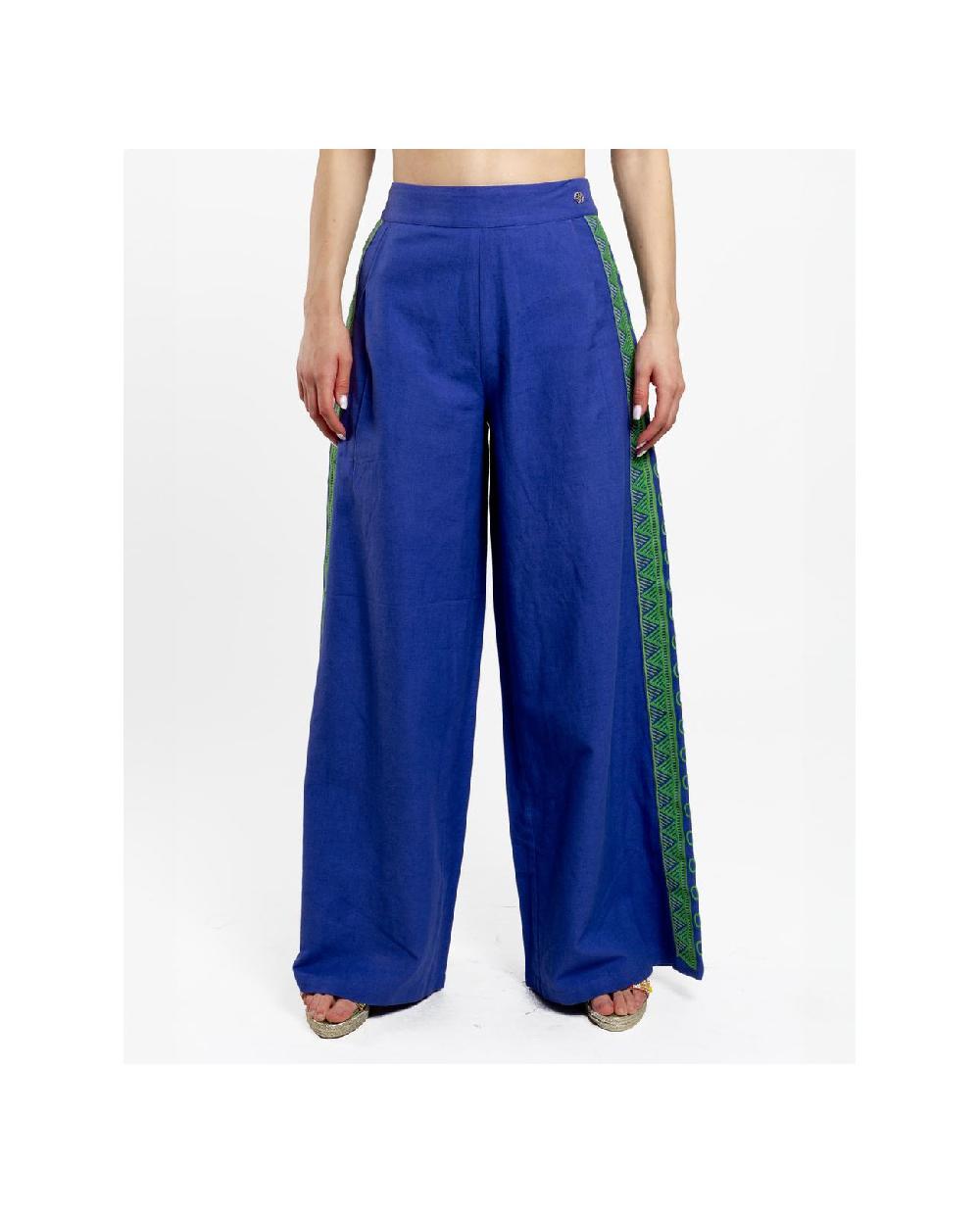 Cuplé PANTALON PALAZZO ALGODON AZUL Último día