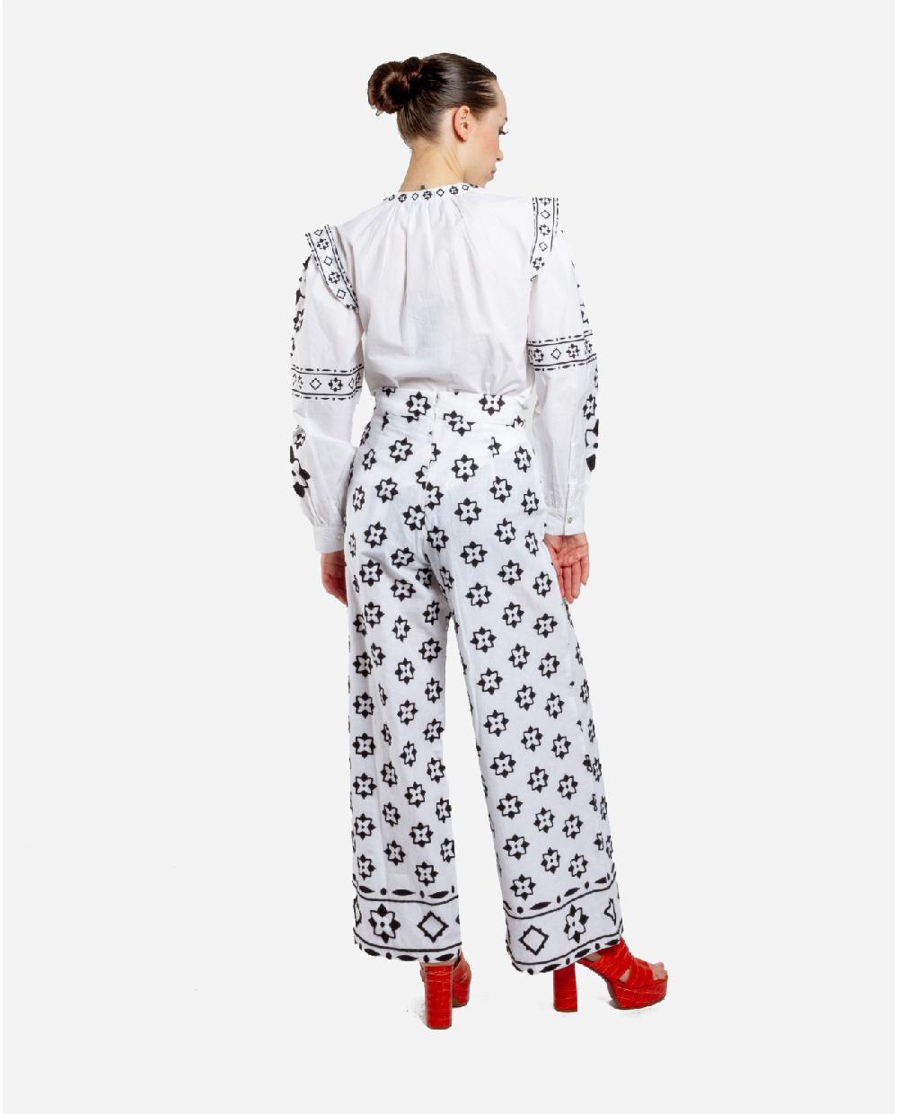Cuplé PANTALON BORDADO CENEFA ALGODON BLANCO Precio de fábrica