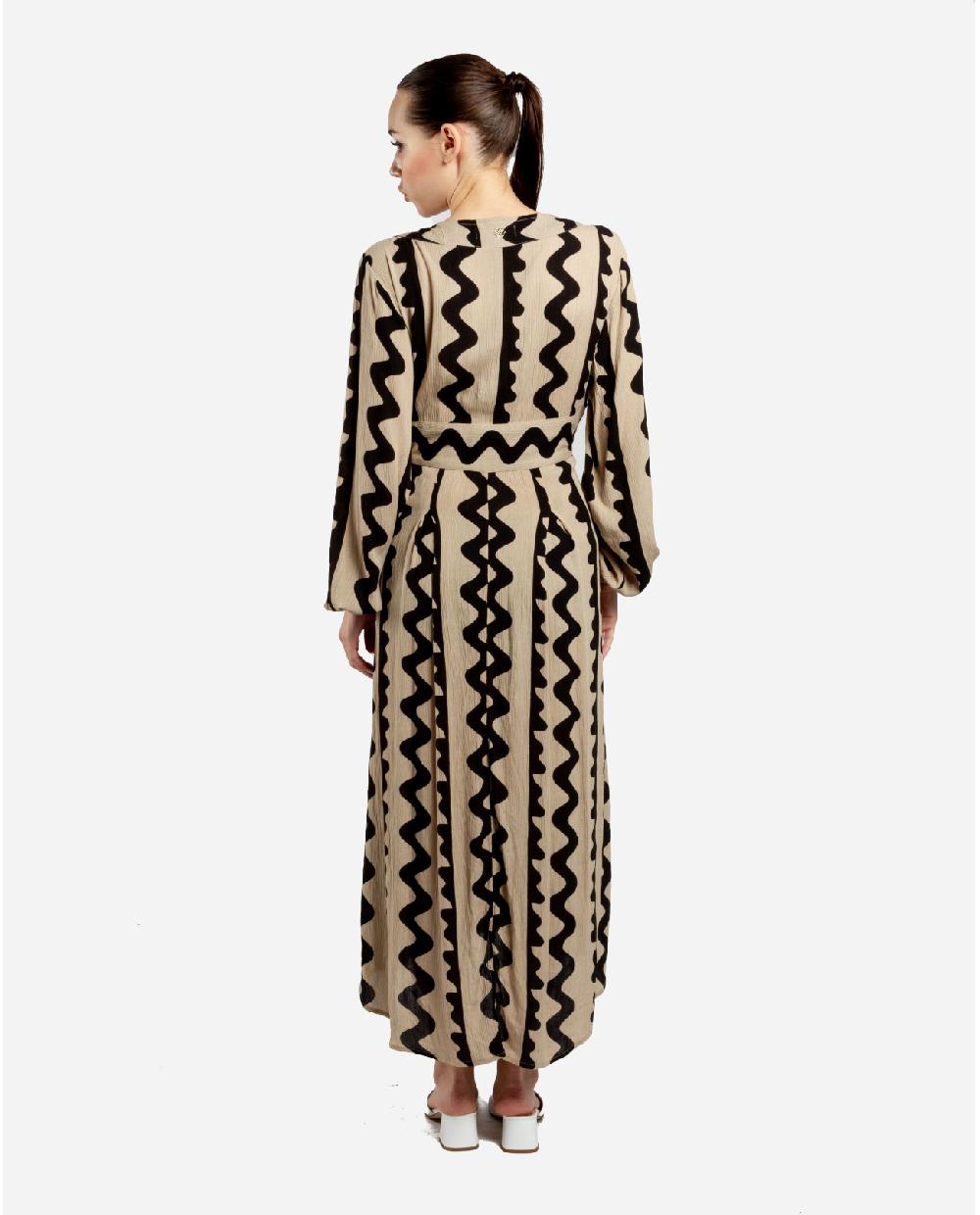 Cuplé VESTIDO MIDI BOTONES CREP BEIG Promoción trimestral