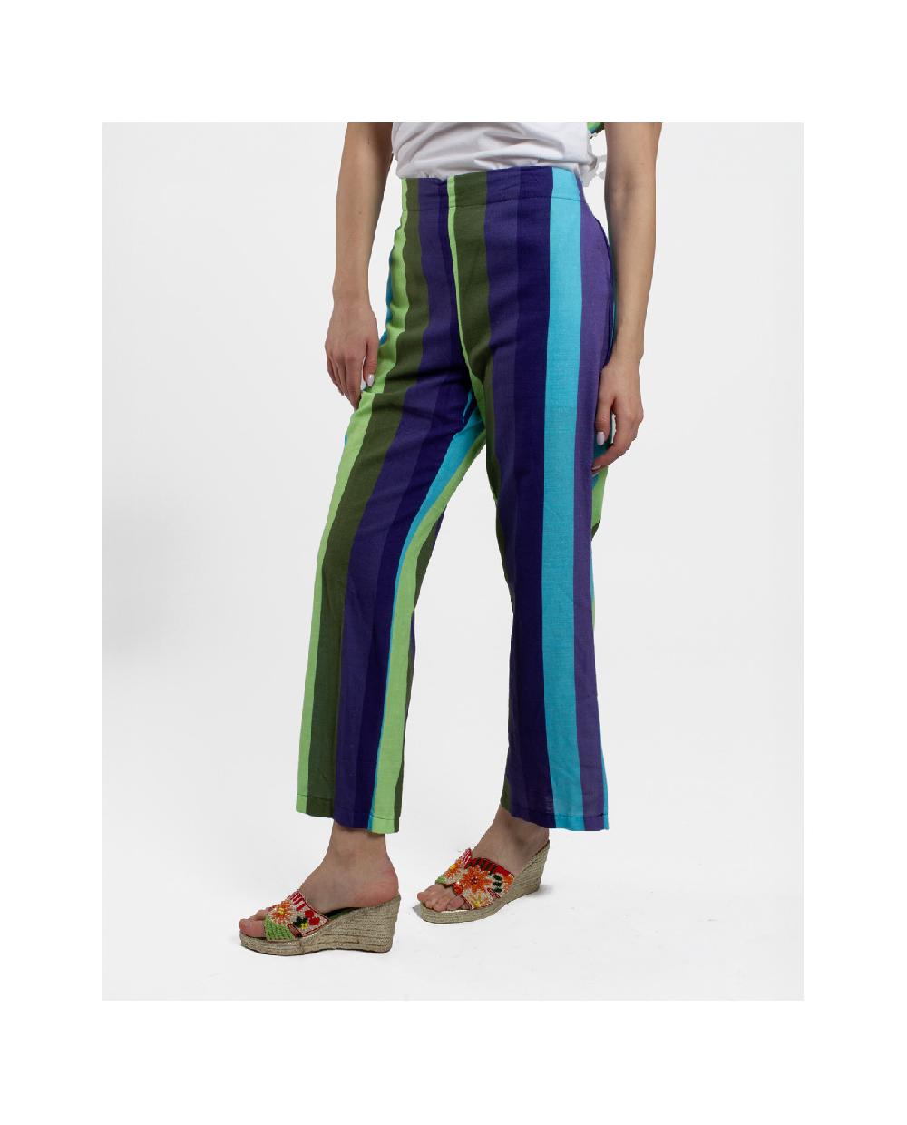 Cuplé PANTALON RECTO ALGODON RAYAS AZUL Liquidación