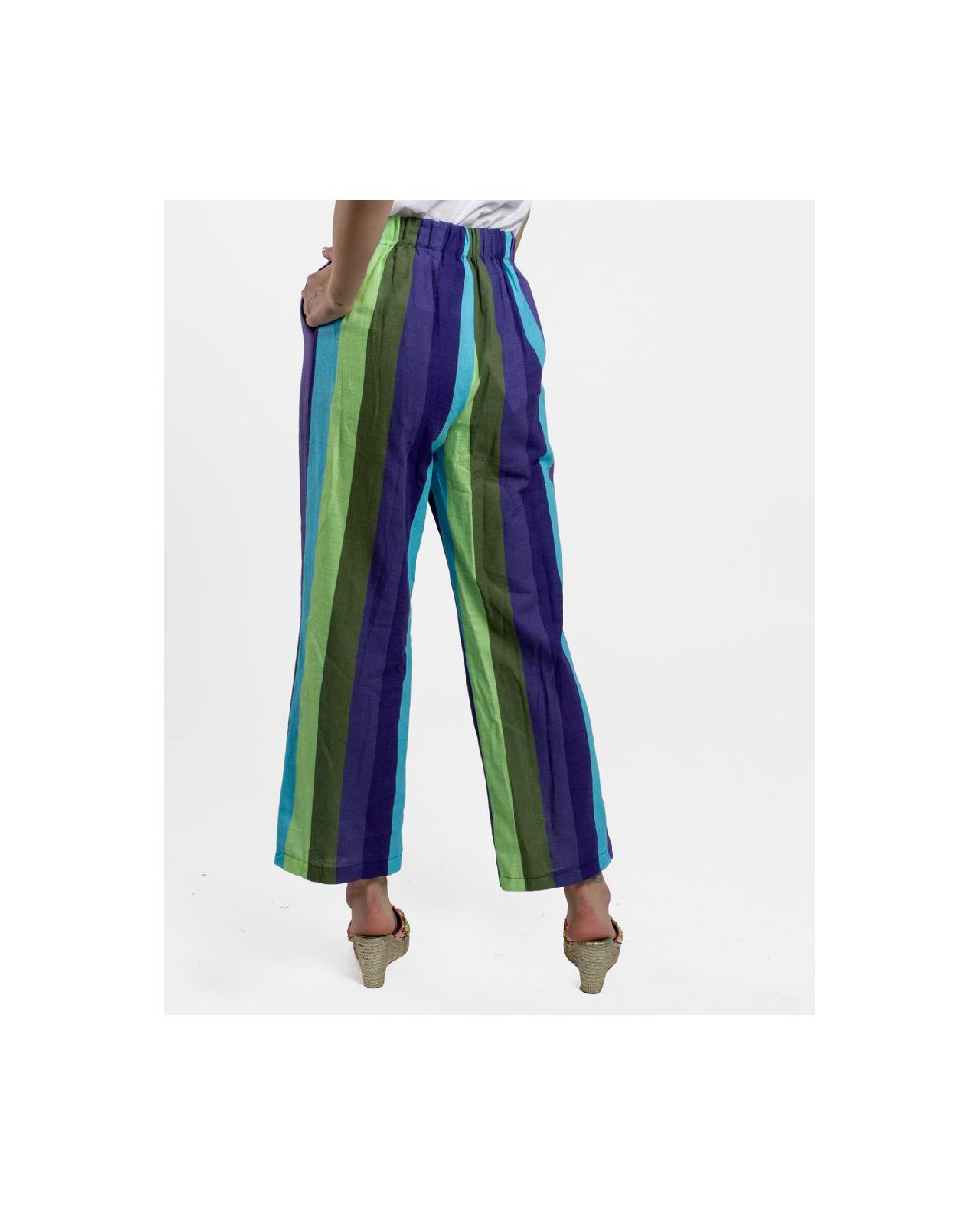 Cuplé PANTALON RECTO ALGODON RAYAS AZUL Liquidación