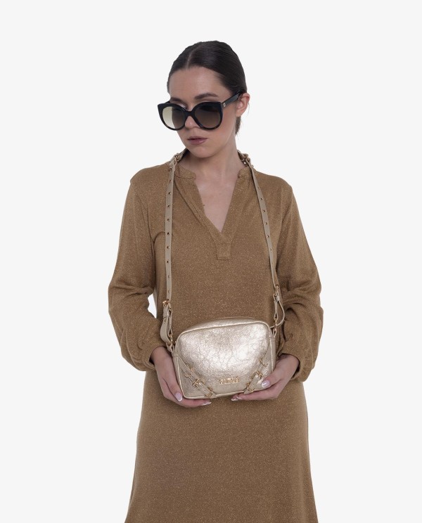 Cuplé MAXI VESTIDO DORADO DE PUNTO CON ESCOTE EN V Y MANGAS LARGAS Ofertas de temporada