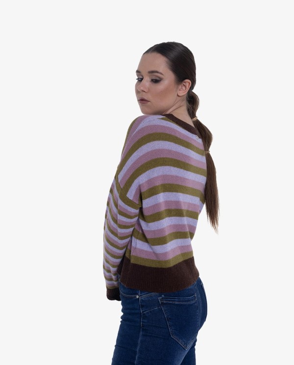 Cuplé JERSEY DE PUNTO MULTICOLOR CON RAYAS Y CORTE RELAJADO Rebajas de fin de temporada