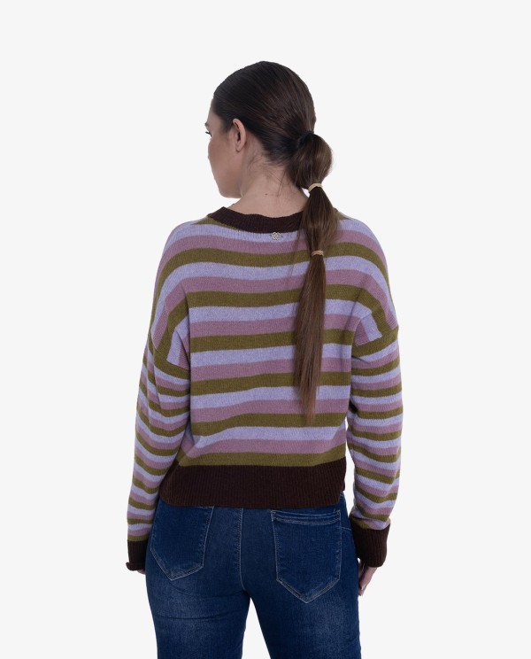Cuplé JERSEY DE PUNTO MULTICOLOR CON RAYAS Y CORTE RELAJADO Rebajas de fin de temporada