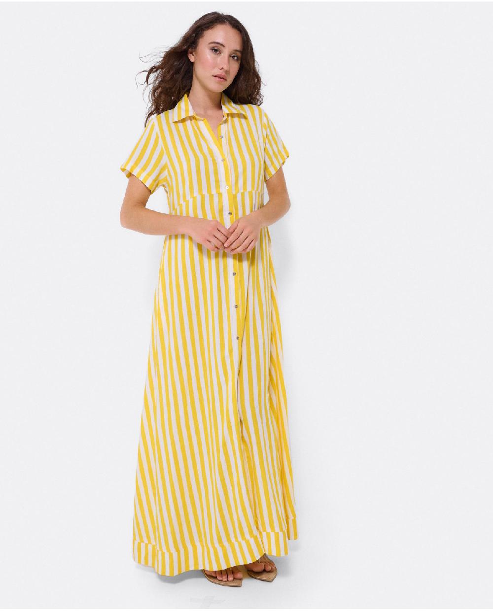 Cuplé VESTIDO CAMISERO LARGO VISCOSA AMARILLO Los más vendidos