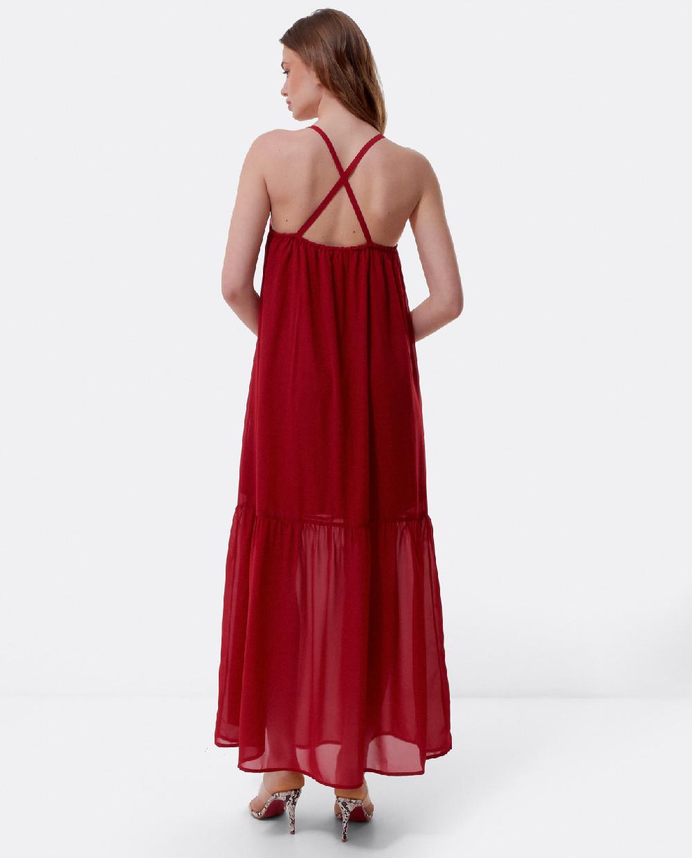 Cuplé VESTIDO LARGO BOLAS GASA ROJO Ventas relámpago