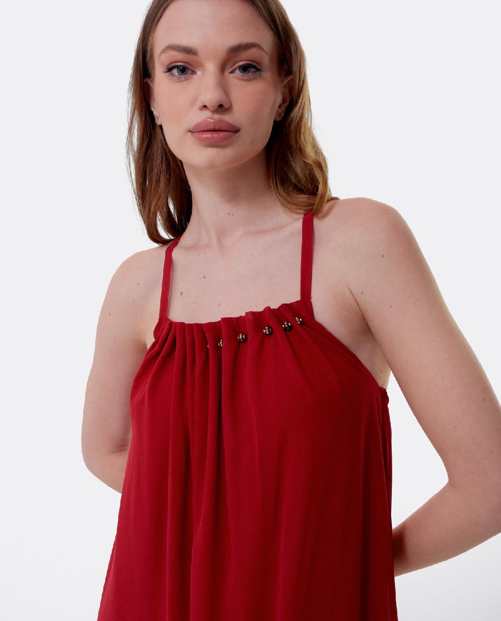 Cuplé VESTIDO LARGO BOLAS GASA ROJO Ventas relámpago