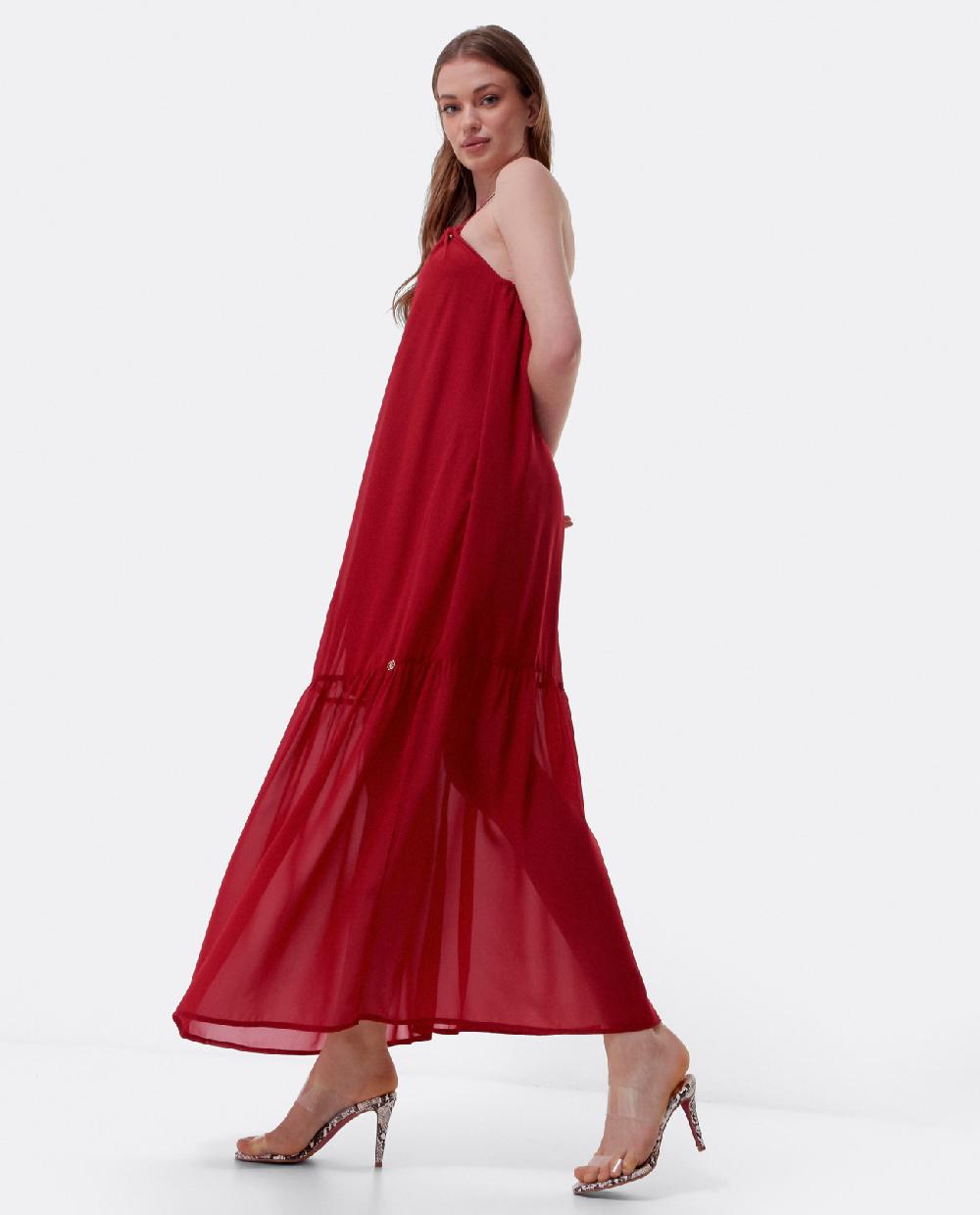 Cuplé VESTIDO LARGO BOLAS GASA ROJO Ventas relámpago