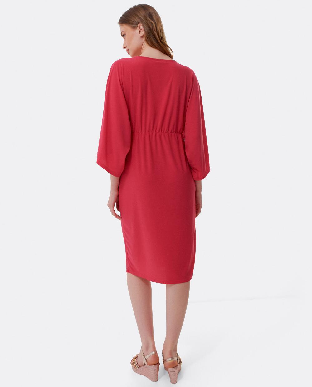 Cuplé VESTIDO MAXI MANGAS PUNTO FUCSIA Liquidación