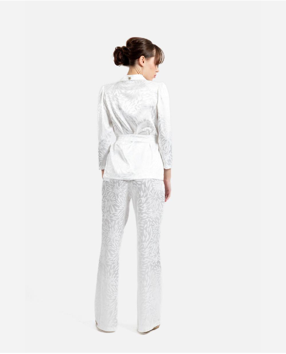 Cuplé PANTALON RECTO JACQUARD BLANCO Mejor oferta