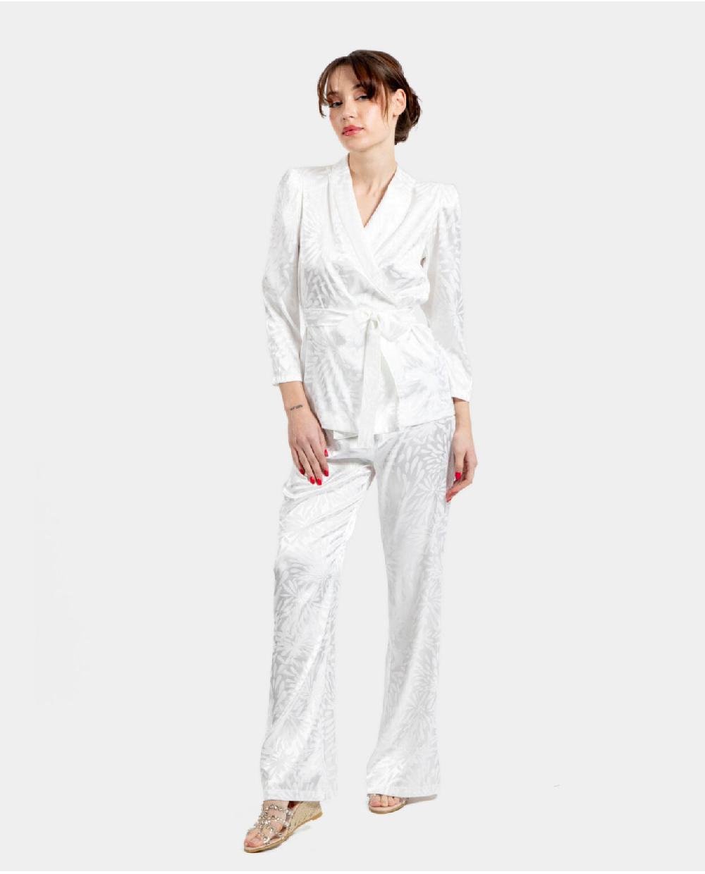 Cuplé AMERICANA CRUZADA JACQUARD BLANCO Rebajas online