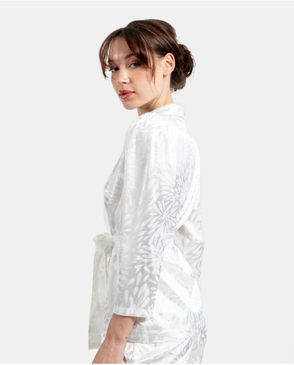 Cuplé AMERICANA CRUZADA JACQUARD BLANCO Rebajas online