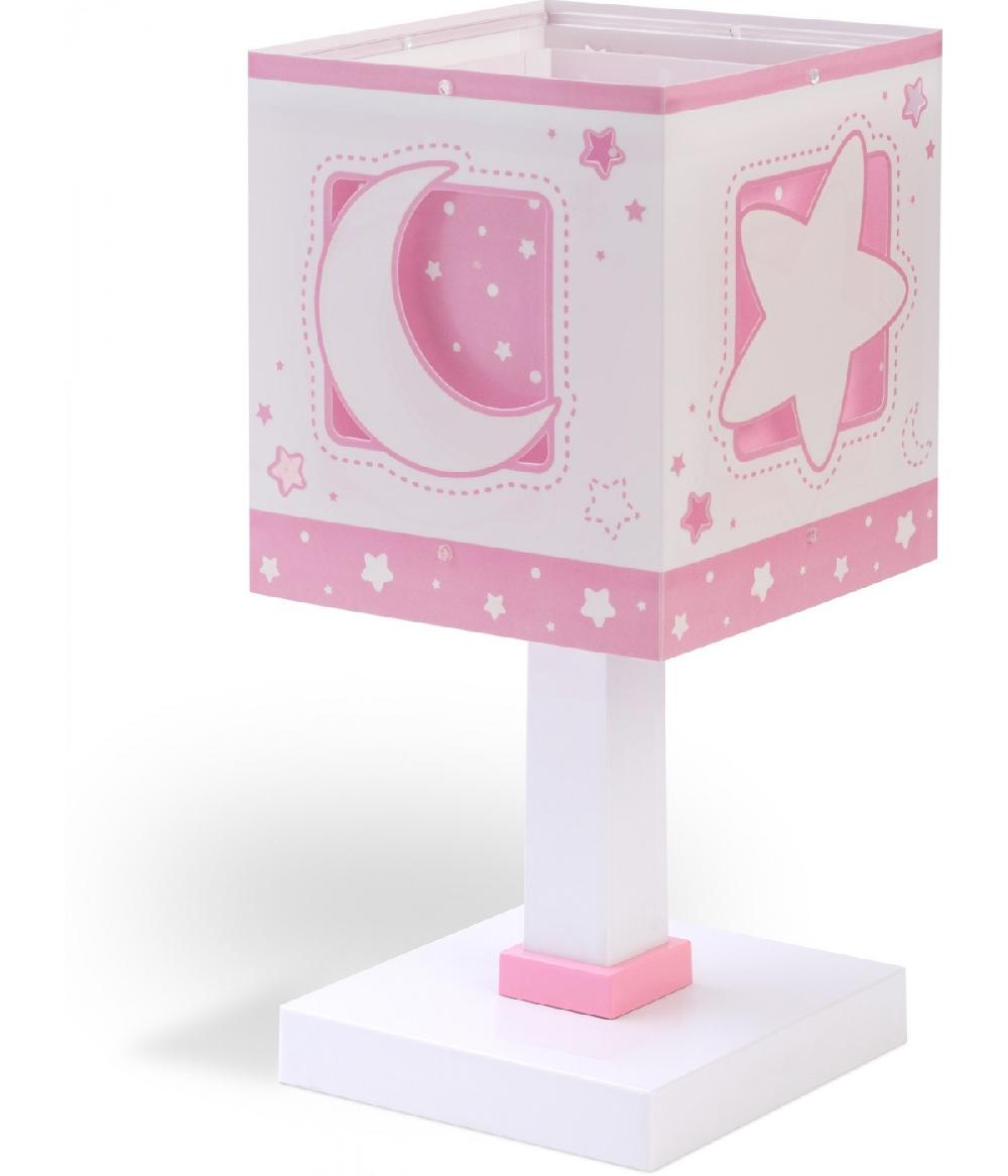 Dansi Lámpara de mesita infantil Moonlight Luna y Estrellas rosa Grandes ahorros