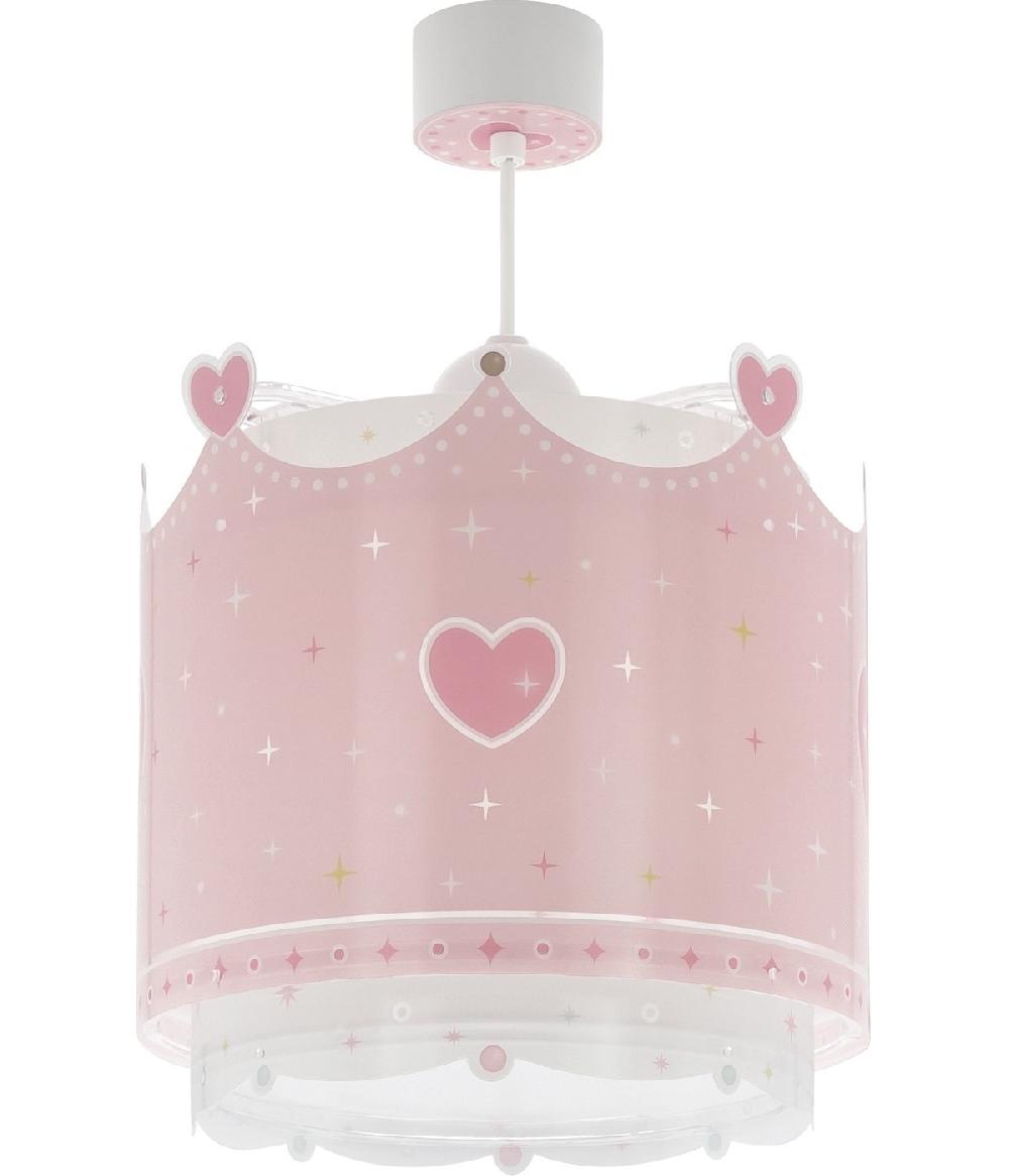 Dansi Lámpara de techo infantil Little Queen corona y corazones Rebajas de fábrica