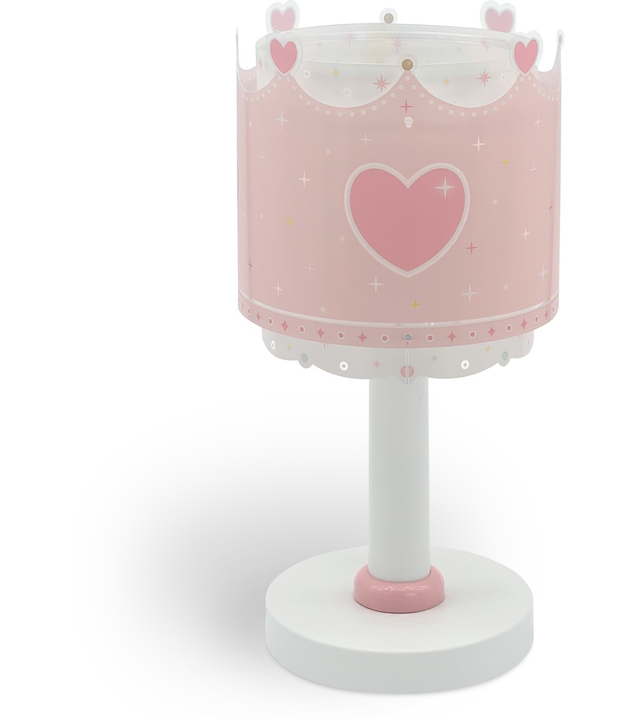 Dansi Lámpara de mesa infantil Little Queen corona y corazones Tienda