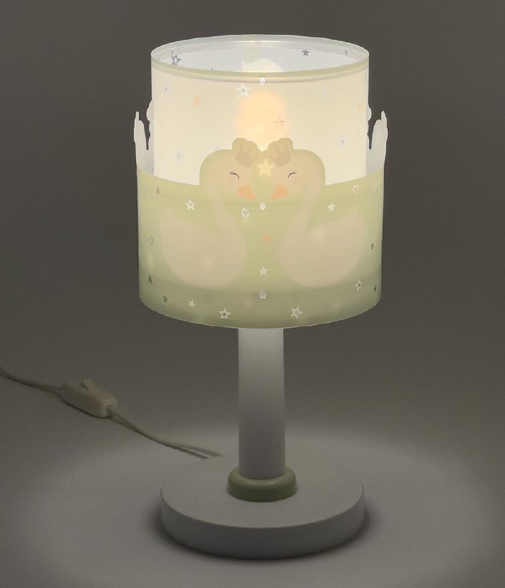 Dansi Lámpara de mesa infantil Sweet Love Cisnes Verde Tienda