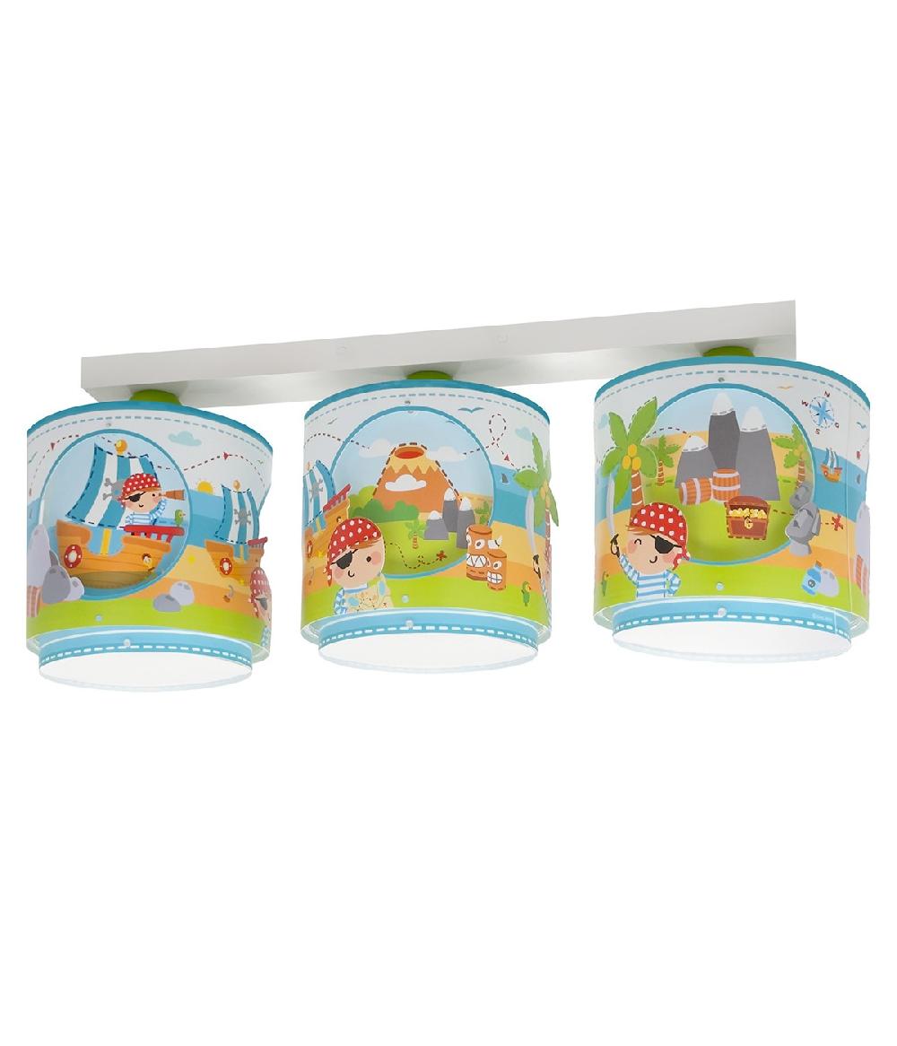 Dansi Plafón De Techo Infantil 3 Luces Pirate Island Isla Pirata ÚLTIMAS EDICIONES