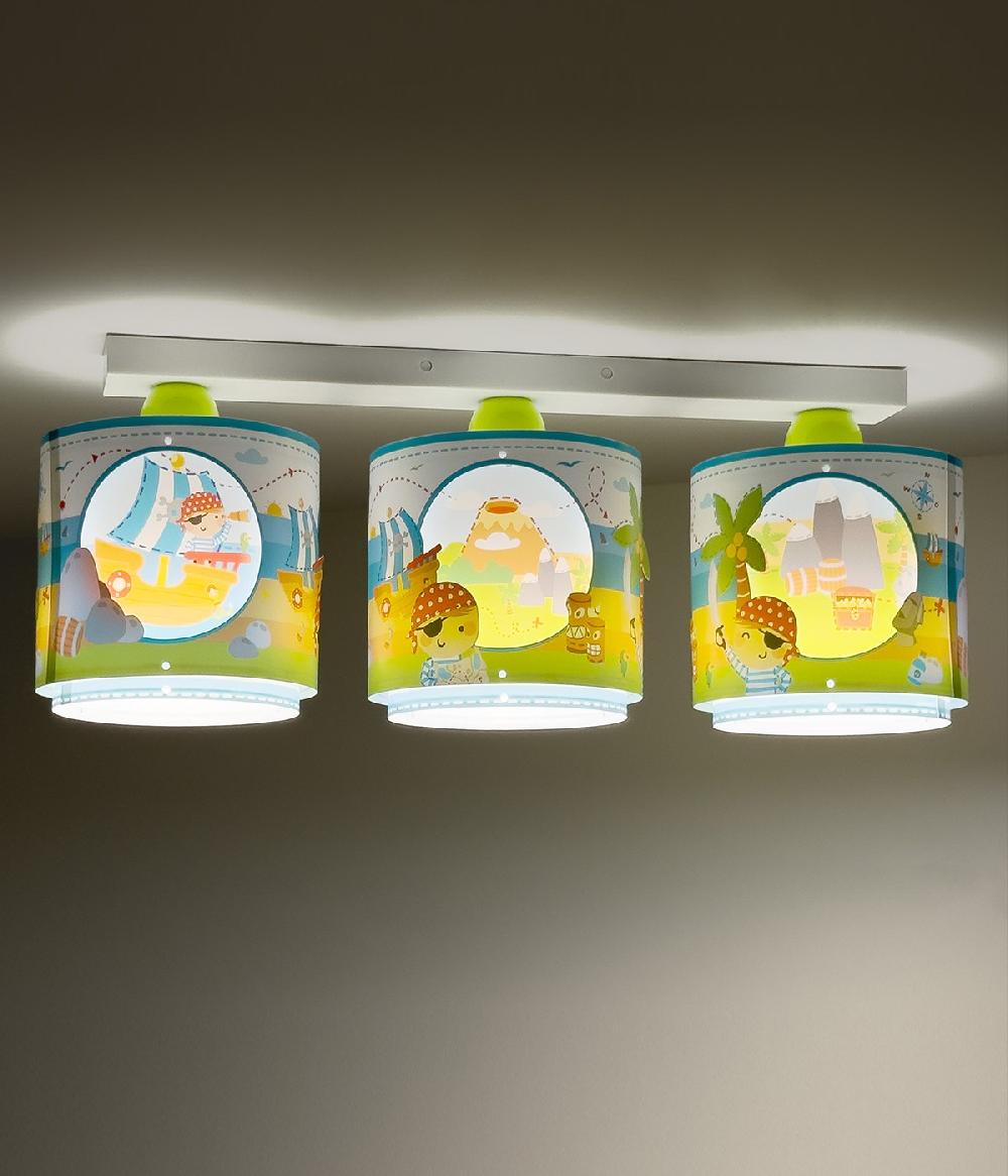 Dansi Plafón De Techo Infantil 3 Luces Pirate Island Isla Pirata ÚLTIMAS EDICIONES