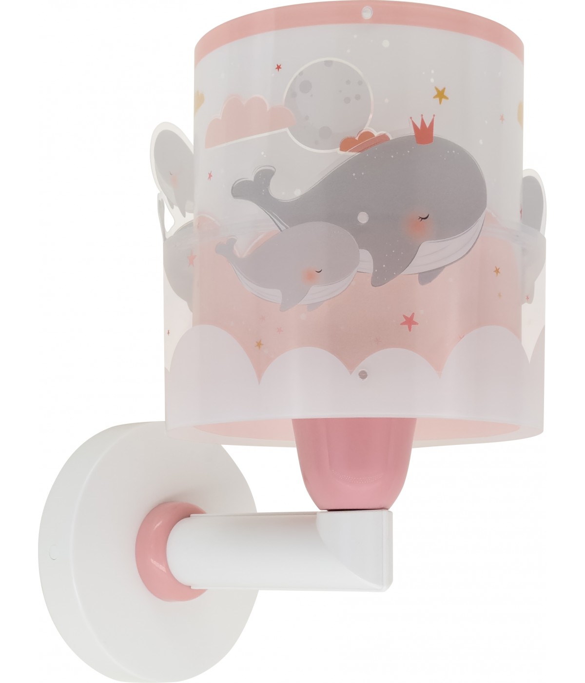 Dansi Aplique de pared infantil Whale Dreams Ballenas rosa Ahorra y exporta
