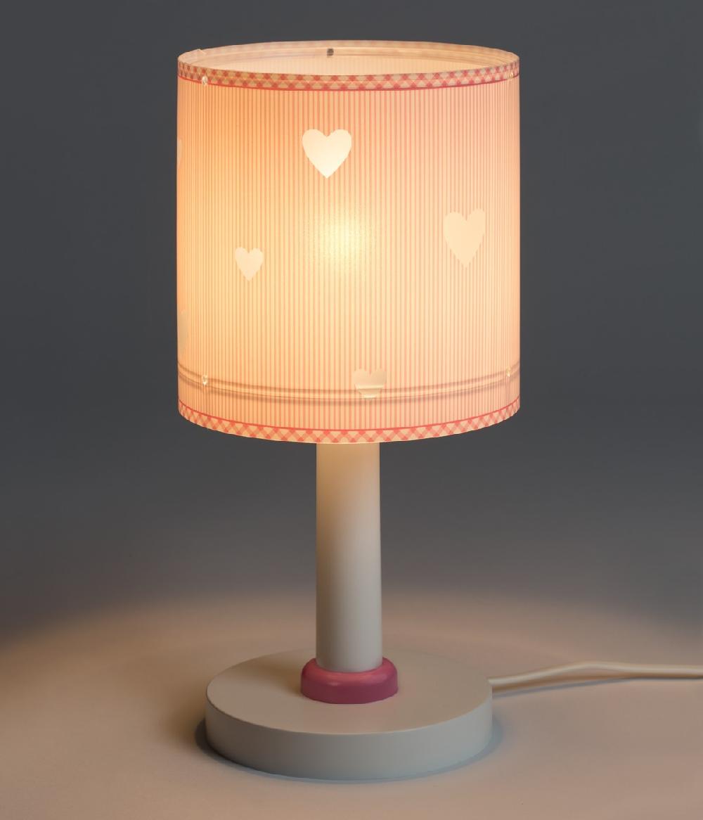Dansi Lámpara de mesita infantil Sweet Dreams Corazones rosa Precio ultrabajo