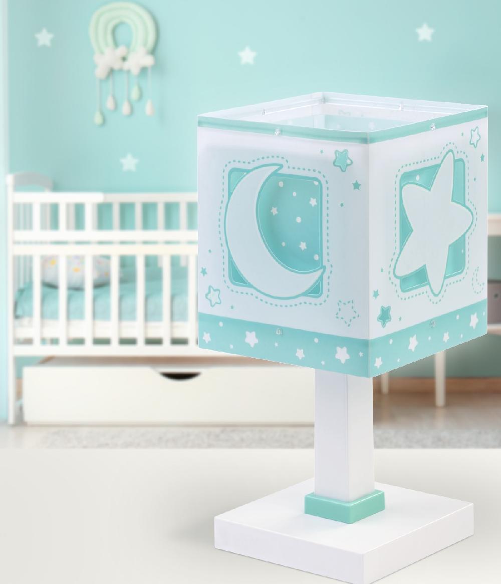 Dansi Lámpara de mesita infantil Moonlight Luna y Estrellas verde Devoluciones gratuitas