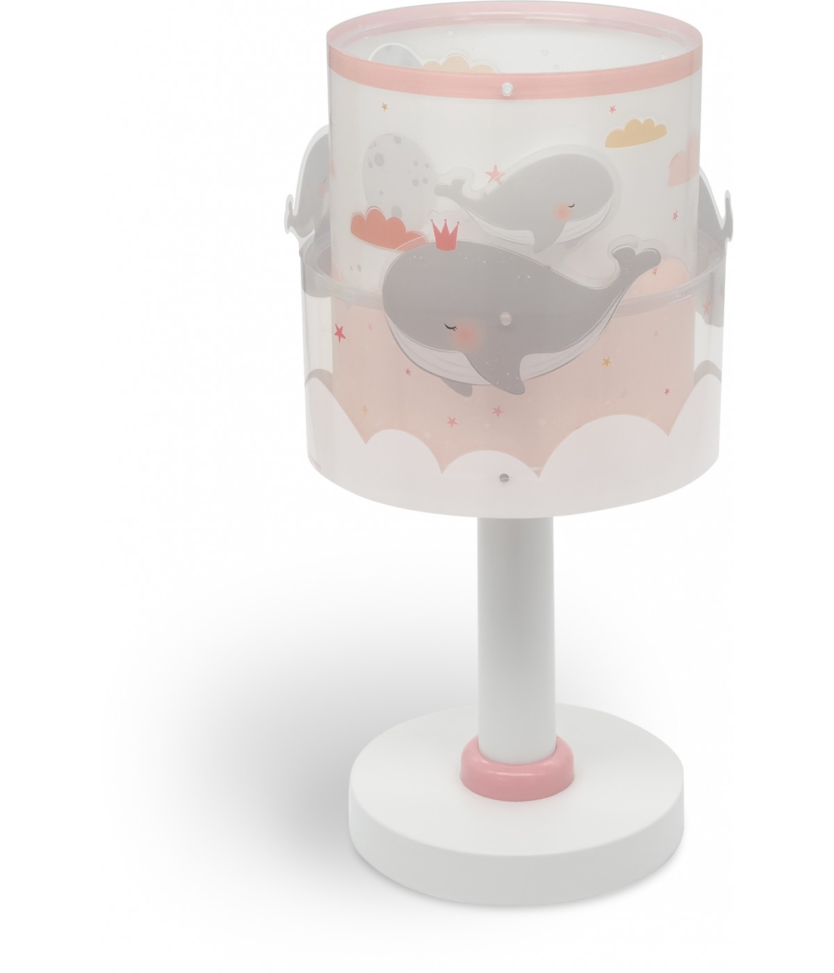 Dansi Lámpara de mesa infantil Whale Dreams Ballenas rosa En línea
