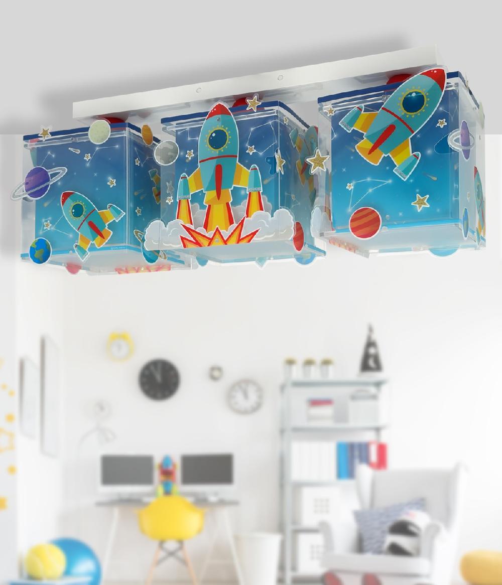 Dansi Plafón de techo 3 luces infantil Cohete Rocket