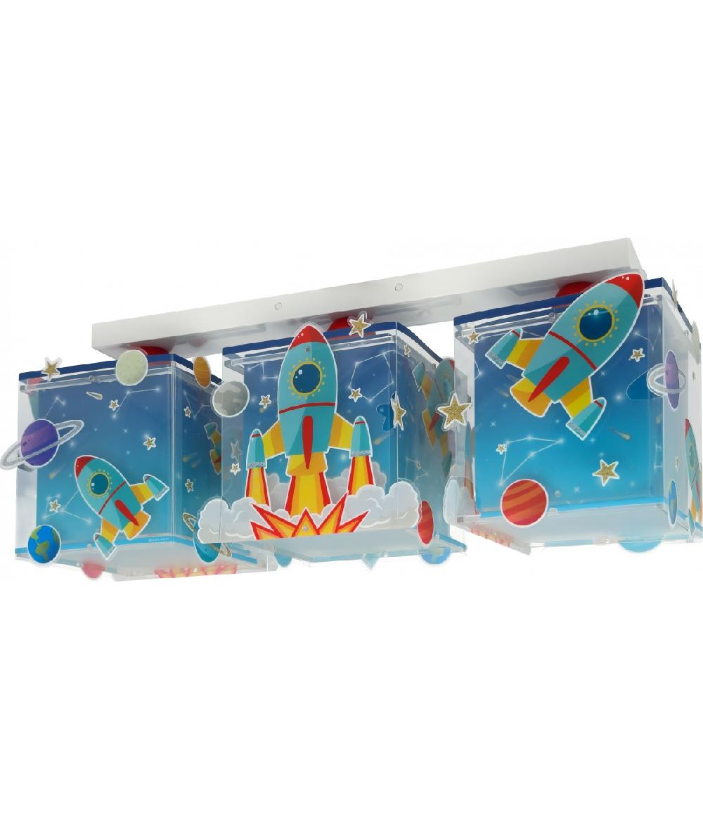 Dansi Plafón de techo 3 luces infantil Cohete Rocket Rebajas
