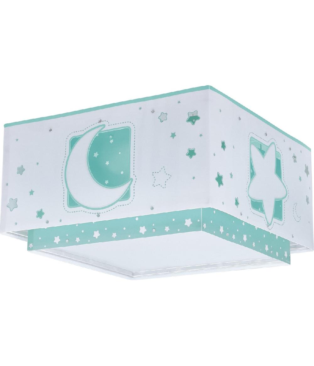 Dansi Plafón infantil Moonlight Luna y Estrellas verde