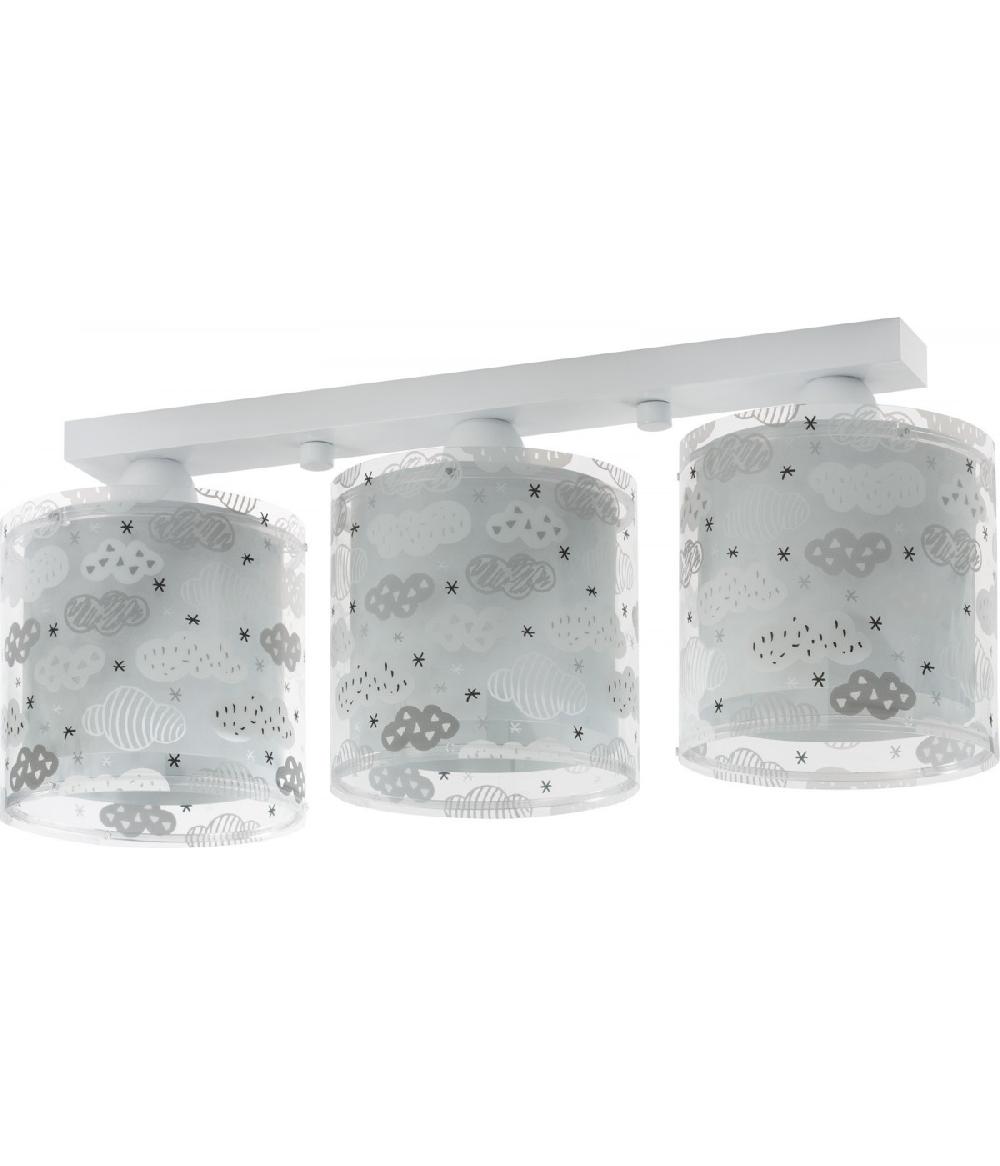 Dansi Plafón de techo 3 luces infantil Clouds Nube gris Solo queda un día